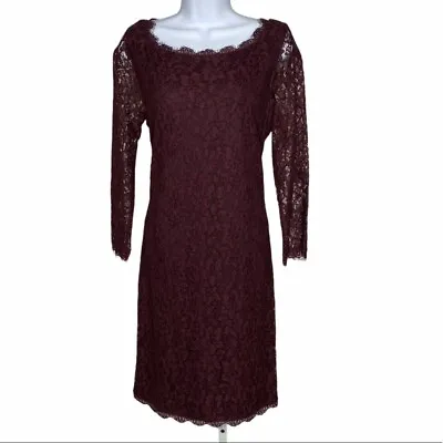 DIANE VON FURSTENBERG Burgundy Zarita Lace Dress ASO Meghan Markle • $99