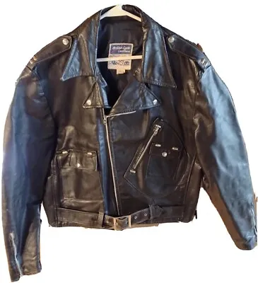 Vintage British Cycle Leathers Biker Cafe Racer Jacket Punk Rock Metal • $179.99