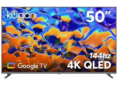 KOGAN 50  144Hz 4K QLED Smart Google TV™ VESA Dolby™ HDR YouTube Free Shipping • $647