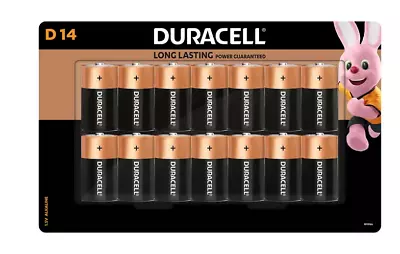 14 Pack Duracell Coppertop 1.5v Alkaline D Batteries Brand New • $33.88