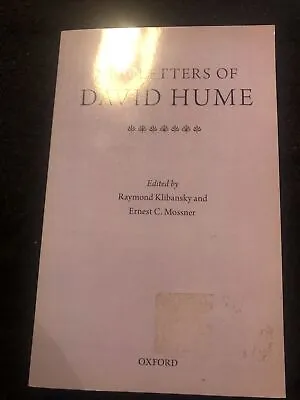 New Letters Of David Hume By Ernest C. Mossner Raymond Klibansky (Paperback... • $31.11