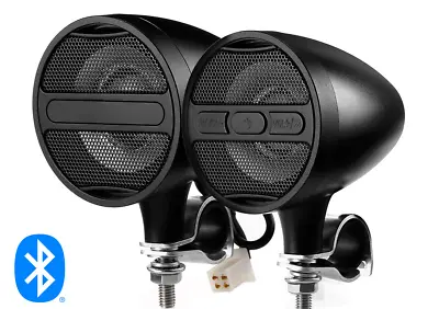 Motorcycle Speakers HD Bluetooth Audio System Waterproof BLACK • $109.95