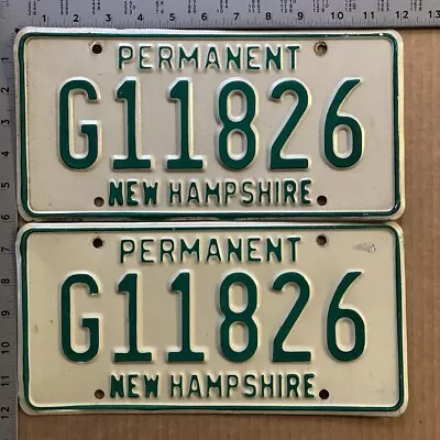 1980s New Hampshire Permanent License Plate Pair G 11 826 Municipal 9564 • $9.50