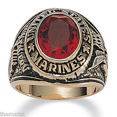 Marine Corps Tun Tavern Military Gold Ruby Ring Size 8 9 10 11 12 13 14 15 16 • $119.99