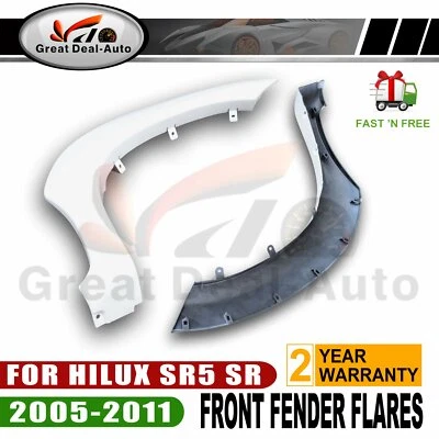 $107.14 • Buy For TOYOTA HILUX SR SR5 2005-2011 Front White Fender Flares W/Rubber 2 Pcs NEW
