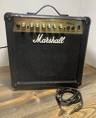 Marshall MG SERIES MG15CDR 15 Watts Guitar Amp Amplifier W/ 16AWG Transfer Cable • $49