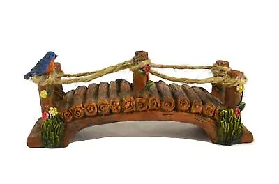 Miniature Fairy Garden Flower & Vine Bridge W/ Blue Bird - Buy 3 Save $5 • $17.95