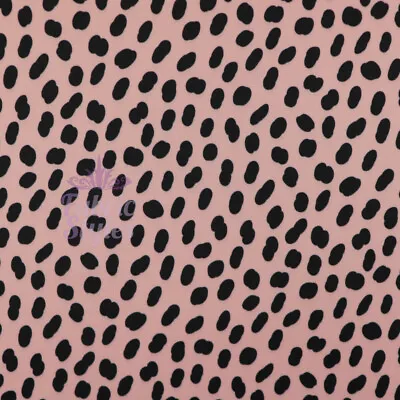 £0.99 • Buy FS795 Pink Dalmatian Spots | Jersey Scuba Stretch Dressmaking Fabric | Per Metre