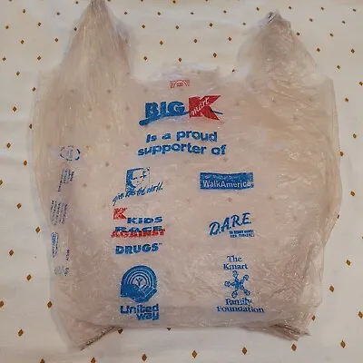 Vintage Big Kmart Plastic Shopping Bag W Charity Foundations Graphics Prop • $24.99