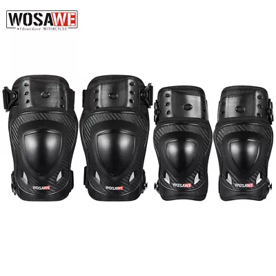 WOSAWE Knee And Elbows Pads With Anti-Slip Straps Protection Pads For Motorcycle • $20.30