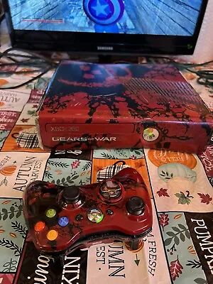 $150 • Buy Microsoft Xbox 360 S Gears Of War 3 Limited Edition Red & Black Console Tested