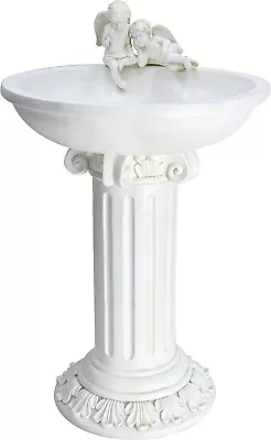 Solar Cherub Angel Birdbath Table Garden Grave Home Bird Bath Water Fountain • £59.99