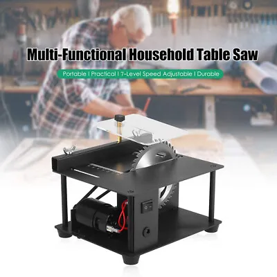 Mini Table Saw Woodworking Cutting Tool Polish Machine Kit Bench Saw DIY Hobby • £45.99