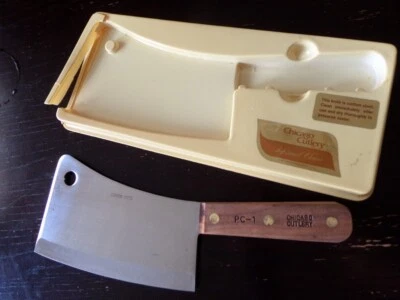 $35 • Buy Vintage CHICAGO CUTLERY  PC-1 MEAT CLEAVER Wood Handle 7.5”  Inch Blade