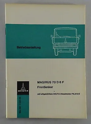 Operating Instructions Magirus Deutz Truck Front Handlebar 70 D 6 F Stand 03/1967 • $75.49