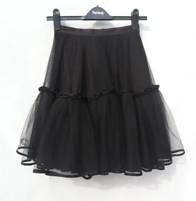 £8.99 • Buy  Size 6 8 In-wear Black Netted Petticoat Ruffle Skirt 