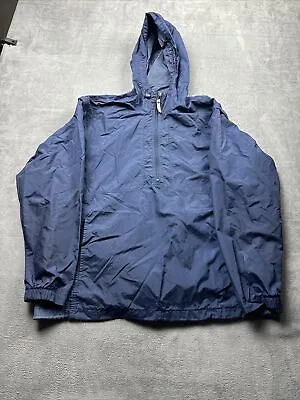 Vintage Nike Hooded Windbreaker Jacket Men's M Lightweight Package Blue • $24.95