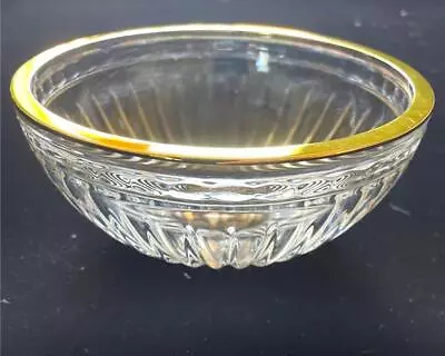 Waterford Crystal Marquis Hanover Gold 5  Round Bowl Candy Or Sauce Dish • $19