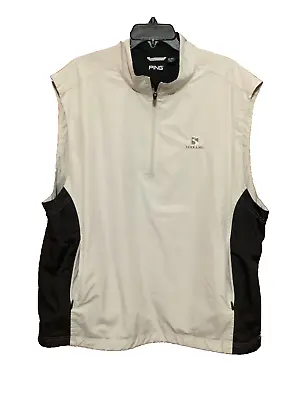 Mint Ping Xl Gray Vented Golf Pullover Vest Serrano C.c. Logo Shirt Jacket Mens • $14.95