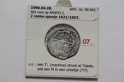 🧭 🇪🇸 SPAIN 2 Reales - Toledo COB FELIPE IV 3.12 Gr. B63 #6770 • $101.12