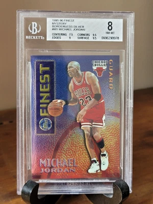 $139 • Buy 1995 FINEST - MICHAEL JORDAN Mystery Borderless Silver #M1 BGS 8 NM-MT Rare 🔥