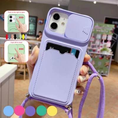 $12.08 • Buy Cute Silicone Case Slid Camera Cover For IPhone 13 12 11 Pro Max X XR 7 8 Plus
