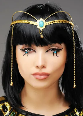Cleopatra Style Gold Crown Headpiece With Jewel • £25.49