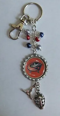 Nhl Inspired Hockey Team Flat Bottle Cap Keychains (chose From 30 Teams) • $11.25