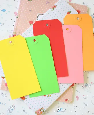 Jumbo Colour Luggage Tags 25pc Large Gift Tags Wedding Craft Wishing Tree Labels • £6.99