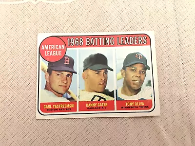 Vintage 1969 Topps Carl Yastrzemski Tony Oliva #1 Ex+ Old 1968 Batting Leaders • $4.75