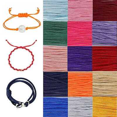 Multicolor Nylon Cord Thread String For Bracelet Macrame Shamballa Sewing 1.2mm • £2.85