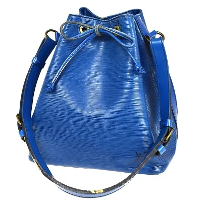 LOUIS VUITTON LV Petite Noe Shoulder Bag Epi Leather Blue France M44105 62GA478 • $210.80