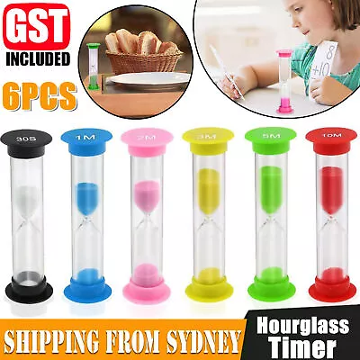 6pcs Sand Hourglass Timer SET-30Second Sandtimer Transparent 30s/1/2/3/5/10Min • $16.76