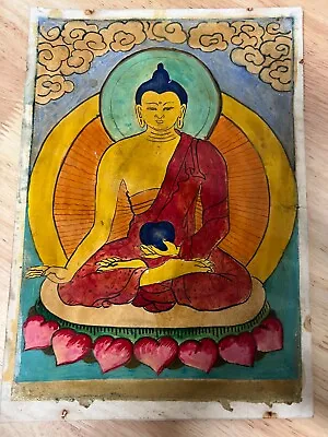 Old Mongolian Tibetan Buddhist Hand Drawn Buddha Shakyamuni • $29.99