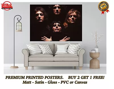 Queen Bohemian Rhapsody Large Poster Art Print Gift A0 A1 A2 A3 A4 Maxi • £11.03