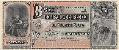 Dominican R. / Puerto Plata  5  Pesos 188x  S 105  Series N Circulated Banknote • $295