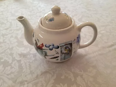 Marjolein Bastin Hallmark Blue Skies Collection Teapot Birds Flowers 1995 • $12