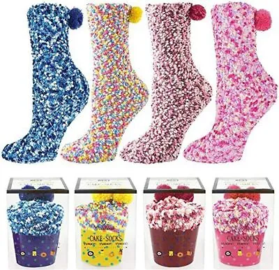 £4.89 • Buy Christmas Ladies Soft Fluffy Socks Warm Winter Cosy Lounge Bed Socks Xmas Gift 