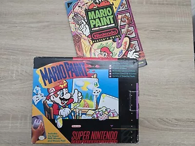 Super Nintendo SNES Mario Paint In Box W/ Mouse & Mouse Pad • $115