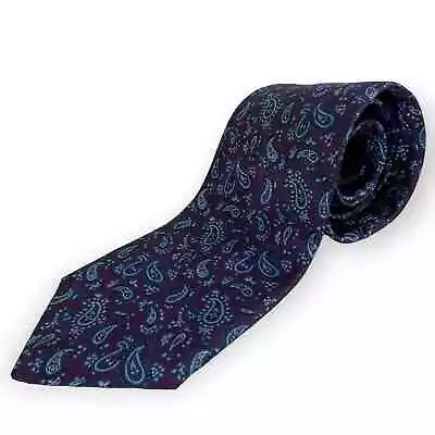 Brooks Brothers Silk Tie Mens Classic Purple Paisley 3.25 Wide 58  Career • $23.98