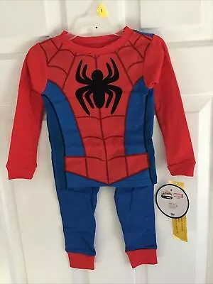Marvel Spiderman Toddler Boys Pajamas 3T Long Sleeve Red 2 Piece Set • $10.77