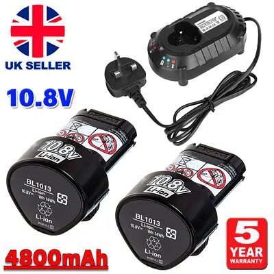 For Makita BL1013 BL1014 4.8Ah 10.8V Li-Ion Battery & Charger 194550-6 194551-4 • £14.89