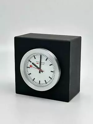 Mondaine Black Case Analog Quartz Shelf Square Desk Clock A660.30318.84SBB • $255