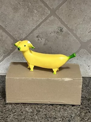 Banana Dog Statue Garden Cute Resin Art Figurine For Home Office Outdoor NEW • $14.50