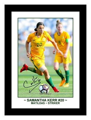 $15 • Buy Samantha 'sam' Kerr Matildas Women's Soccer Signed Action Photo Print Or Framed
