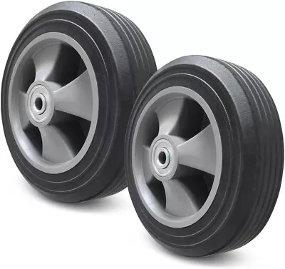 2pc 8  Replacement Solid Rubber Tire & Steel Wheel For Dolly Hand Truck Cart • $26.45