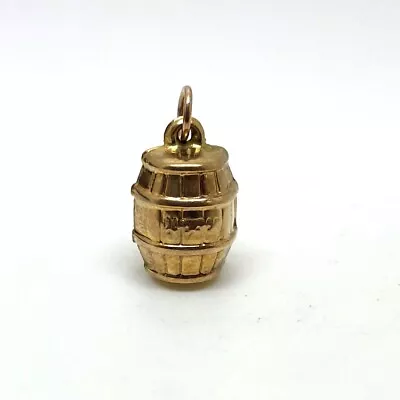 9ct Gold Barrel Charm Pendant 9k Yellow Gold Hallmarked Vintage Charm Pendant • $43.52