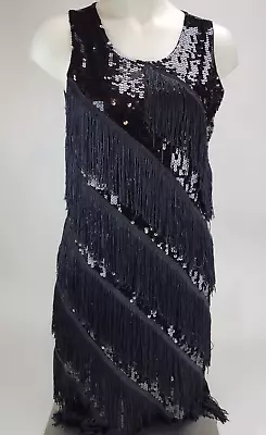 Forum Novelties Black Fringe Roaring Twenties Flapper Dress Womens Size XS/S • $19.77