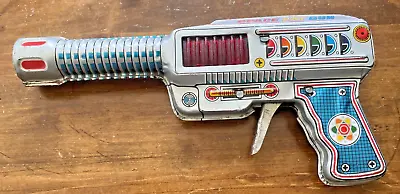 Vintage Made Japan Space Ray Gun 1960-70s Tin Litho Friction Spark Toy--646.24 • $99.99