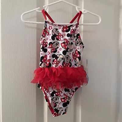 Disney Minnie Mouse Tutu Swimsuit One Piece UPF 50+ Girls Size 12 Months NWT • $11.99